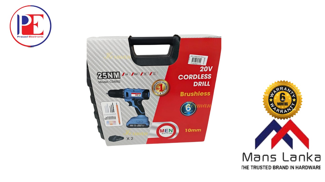 MEN 20V Cordless Drill Brushless-10mm, 25NM Torque